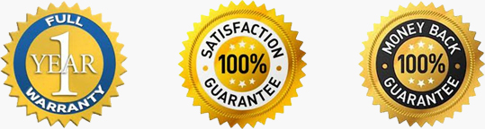 Full 1 Year Warranty. 100% Satisfaction Guarantee, 100% Money Back Guarantee
